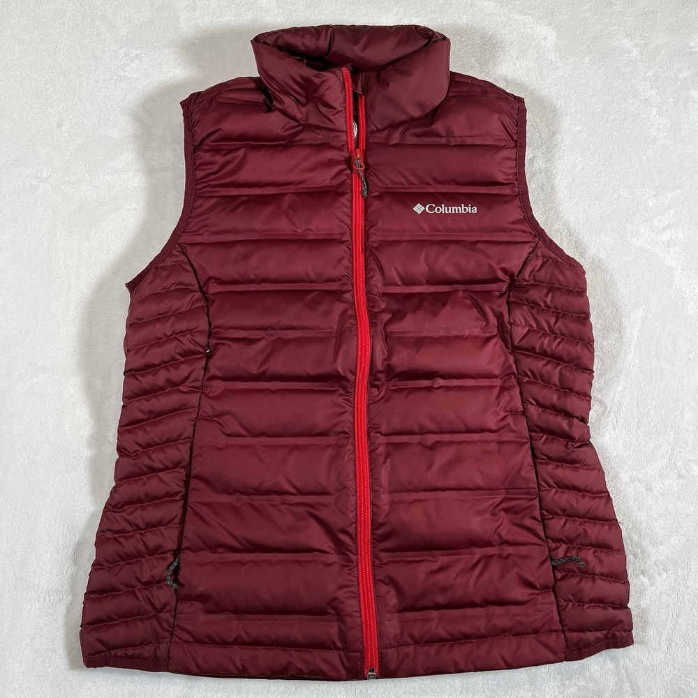 Columbia Vest Womens Med Red McKay Lake Down Puffer 650 Duck Down Outdoor‎